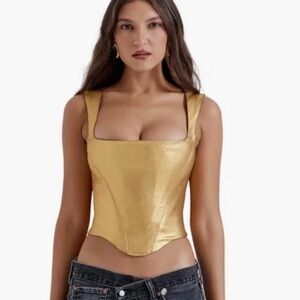 House of CB karia foil corset top